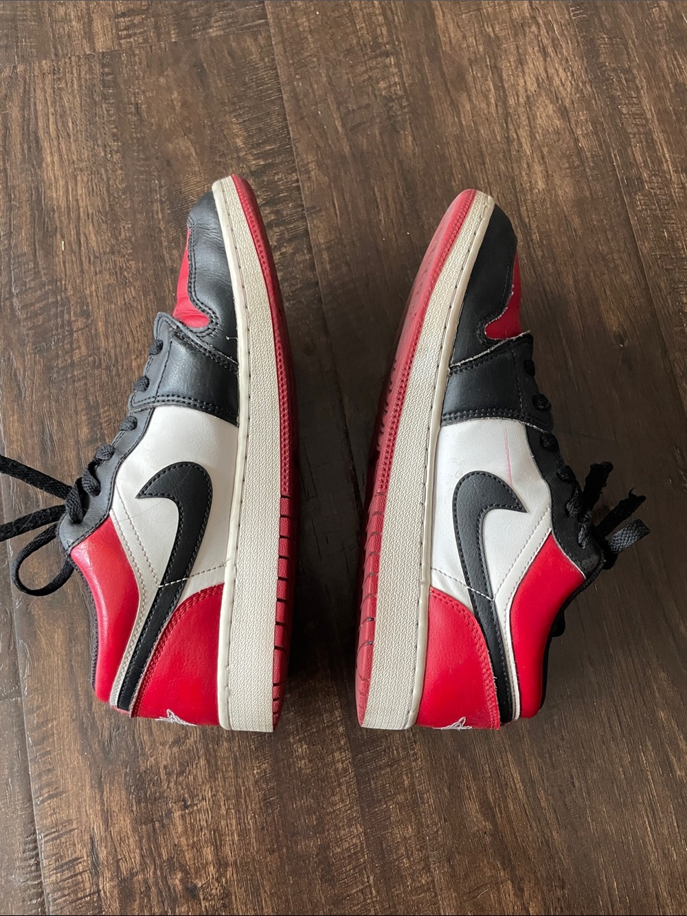 Nike Air Jordan 1 Low - Black White Red Sz 7Y